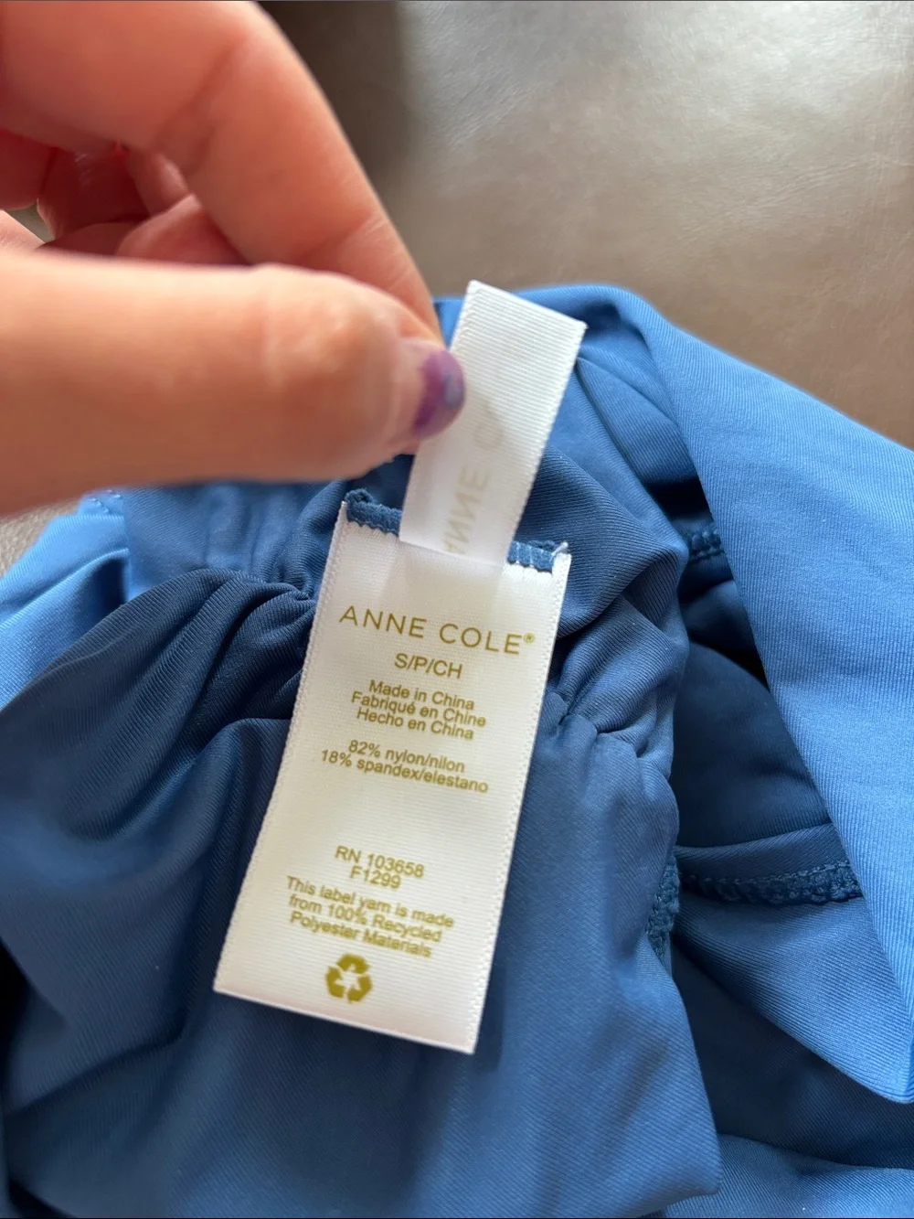 Anne Cole Slate Blue High-Waist Bikini Set 34DD/36D top and small bottom